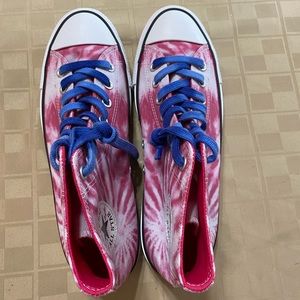 Converse Chuck Taylor All Stars Hi Mens 9 Pink Tie Dye 167928F NEW Sample unisex